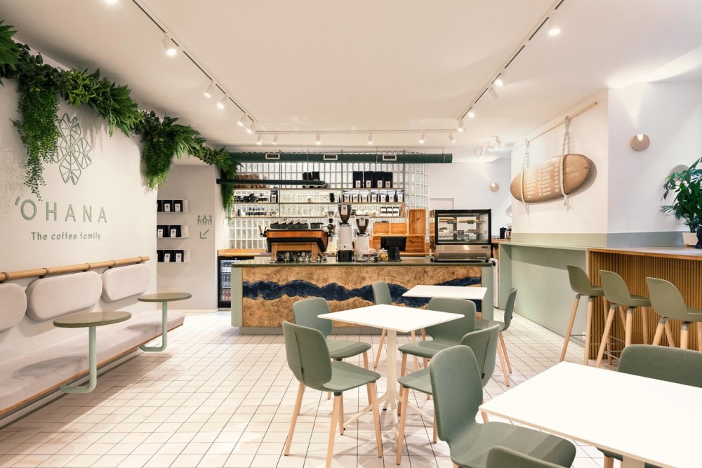 Ohana coffee budapest belsőépítészet